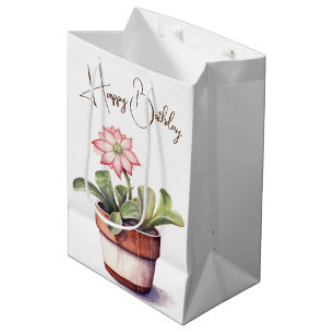 Sukkuläre Pflanze mit Blume Mittlere Geschenktüte
