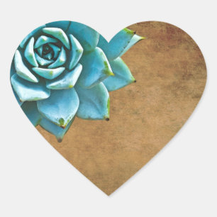 Sukkuläre Wasserfarbe Rustikale Braun Herz-Aufkleber