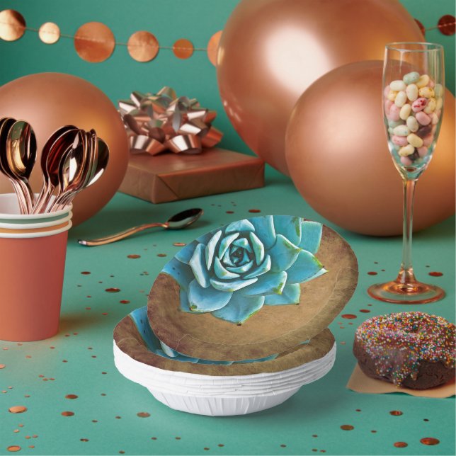 Sukkuläre Wasserfarbe Rustikale Braun Pappteller (Multi)