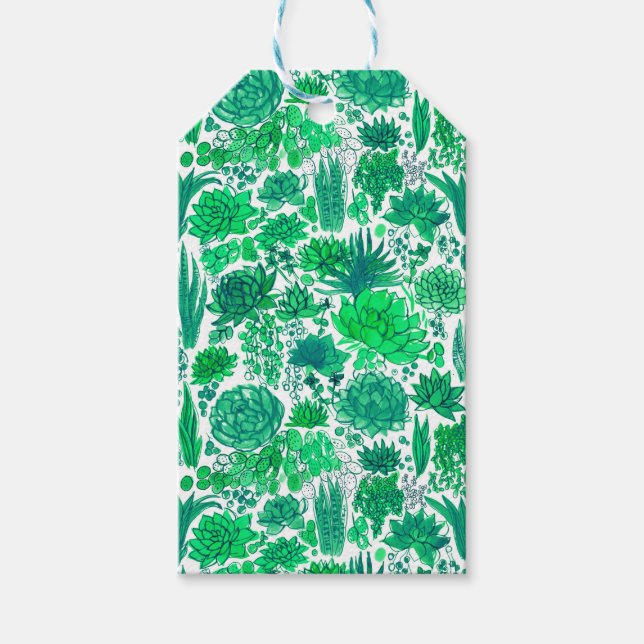 Sukkulärer Garten Geschenkanhänger (Vorderseite)