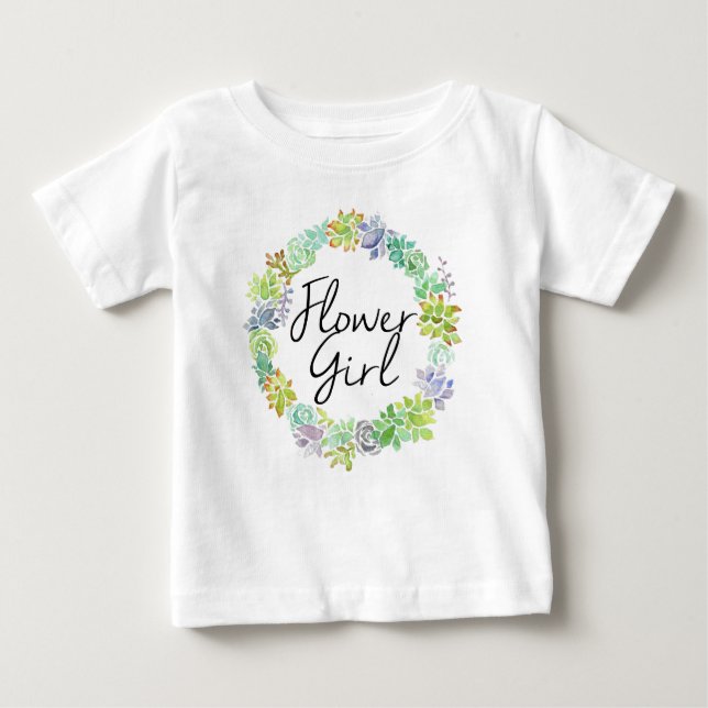 Sukkulärer Garten | Wasserfarbenblume Baby T-shirt (Vorderseite)