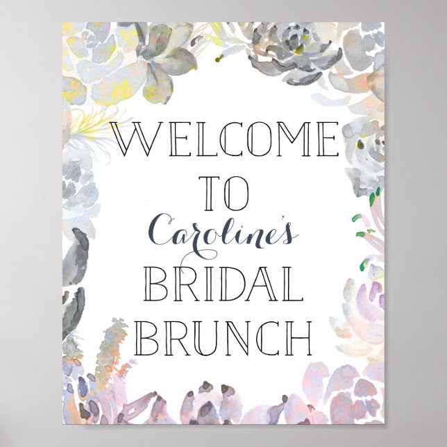 Sukkuläres Begrüßungszeichen Bridal Brunch Poster (Vorne)
