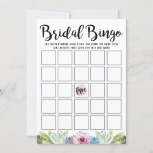Sukkuläres Brautparty Bingo Einladung