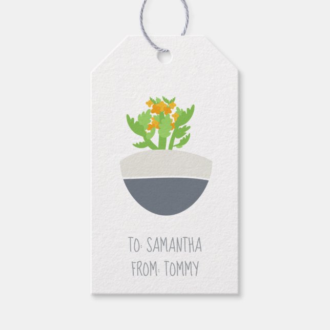 Sukkuläres Kalanchoe Pflanze Mama Muster Geschenkanhänger (Vorderseite)