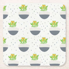 Sukkuläres Kalanchoe Pflanze Mama Muster Rechteckiger Pappuntersetzer