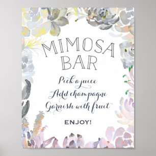 Sukkuläres Mimosa Bar Sign Poster