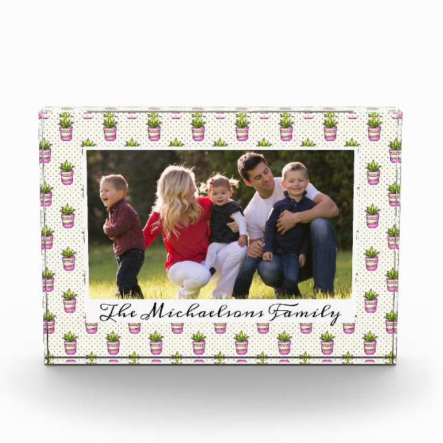 Sukkuläres Polka-Dot-Muster Fotoblock (Vorderseite)