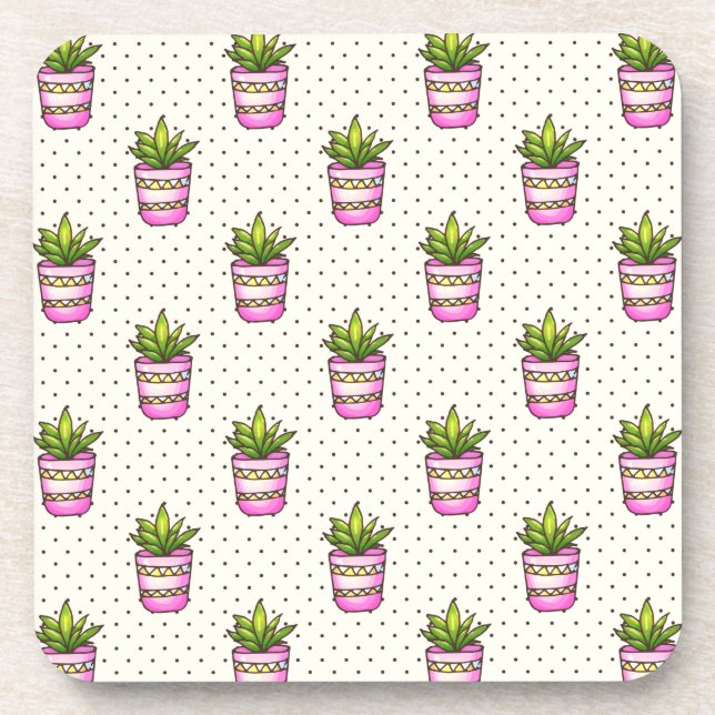 Sukkuläres Polka-Dot-Muster Getränkeuntersetzer (Vorderseite)