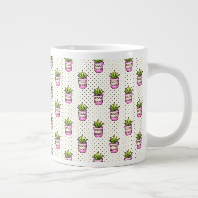 Sukkuläres Polka-Dot-Muster Jumbo-Tasse (Rechts)