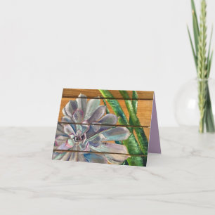 Sukkulent auf Holz Karte