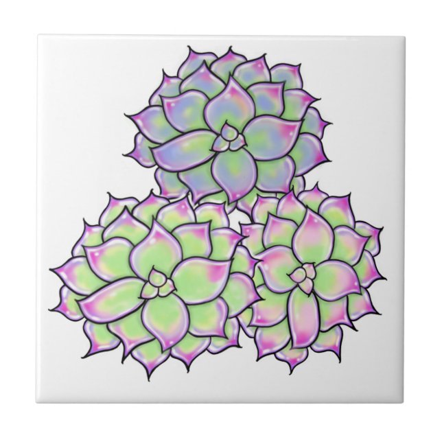 Sukkulent Fliese (Vorderseite)