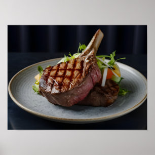 Sukkulent gegrilltes Rindensteak Poster