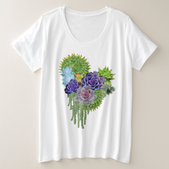 Sukkulent-Hochzeitsliebhaber-Bouquet Große Größe T-Shirt (Design vorne)