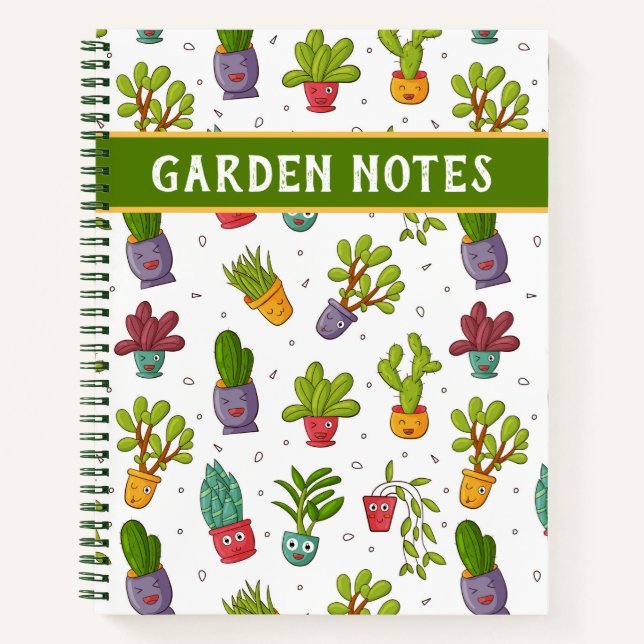Sukkulent, Kaktus, Desert-Notebook Notizbuch (Vorderseite)