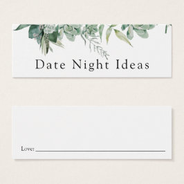 Sukkulent und Eukalyptus Date Night Idea Karte