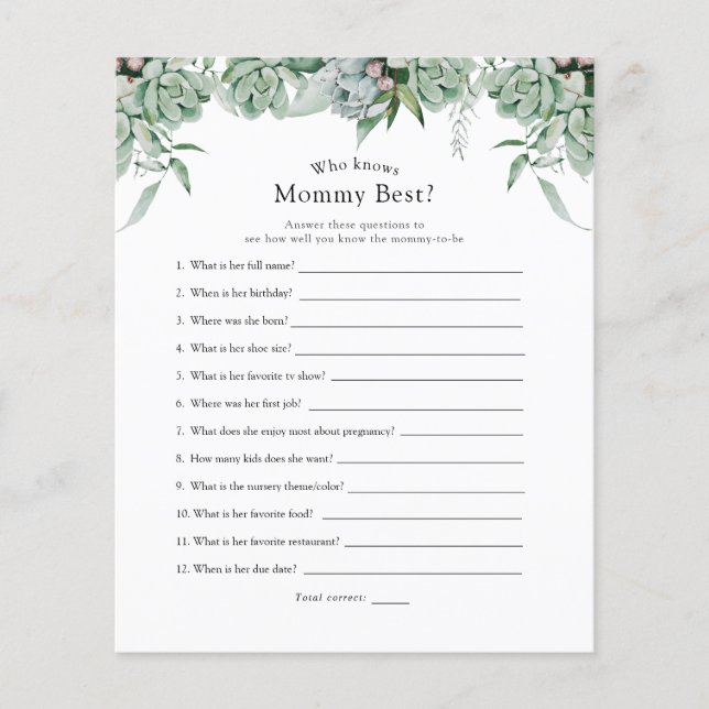 Sukkulent und Eukalyptus, die Mommy Best kennen (Vorderseite)