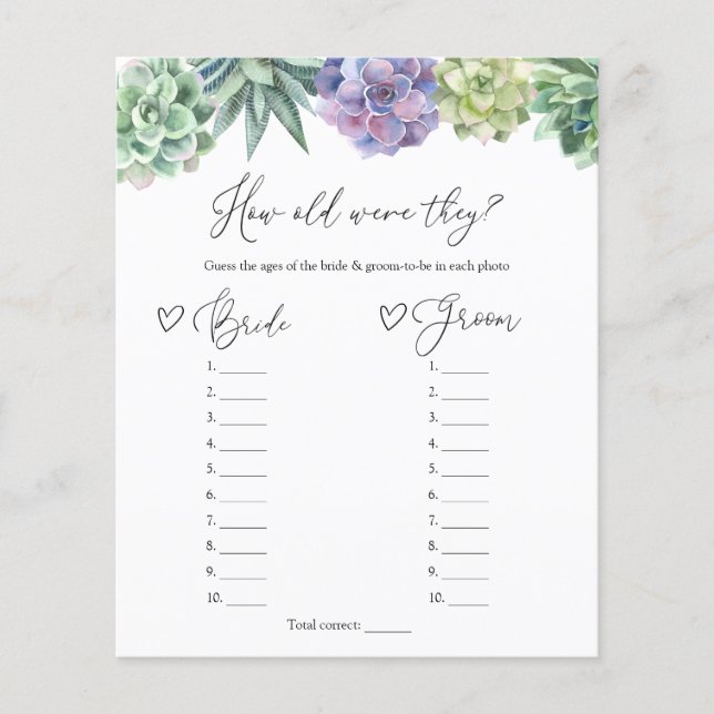 Sukkulent, wie alt sie waren, um zu überbrücken un (Vorderseite)