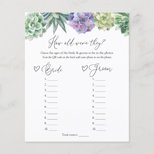 Sukkulent, wie alt sie waren, um zu überbrücken un (Vorderseite)