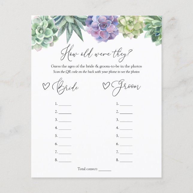 Sukkulent, wie alt sie waren, um zu überbrücken un (Vorderseite)