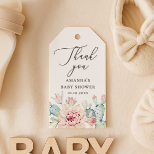 Sukkulente Baby Shower Danke Floraler Kaktus Geschenkanhänger