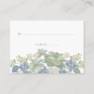 Sukkulente Blumenkarte Platzkarte