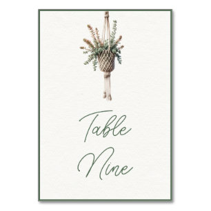 Sukkulente: Boho Chic Botanische Pflanze Tischnummer