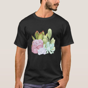 Sukkulente Botanische Gartenarbeit Kakteen Zimmerp T-Shirt