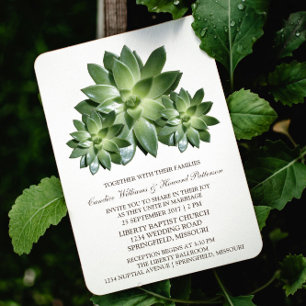 Sukkulente botanische Hochzeit Einladung