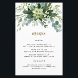 Sukkulente Eukalyptus Greenerity Wedding Menu Card<br><div class="desc">Das Design besticht durch moderne Blumensträuße mit Eukalyptusästen,  magnolischen Blätter,  Zweigen und anderen botanischen Blumenelementen.</div>