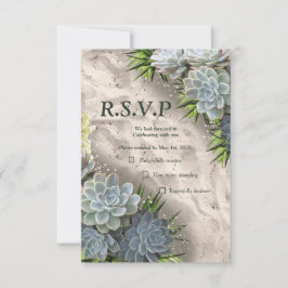 Sukkulente Farben der blassen Blues & RSVP Karte