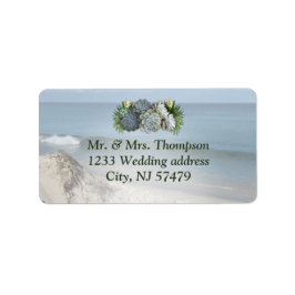 Sukkulente Farben der hellen Blues Hochzeitstempel Adressaufkleber