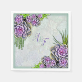 Sukkulente Farben von Sea Green, Violet Napkins Serviette