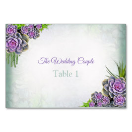 Sukkulente Farben von Sea Green, Violet-Tischkarte Tischnummer