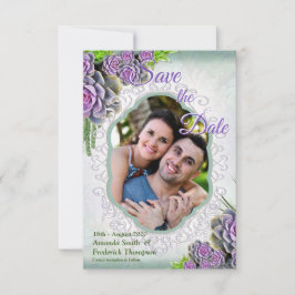 Sukkulente Farben von SeaGreen, Violet Save the Da Date