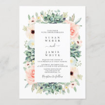 Sukkulente Hochzeit Einladung