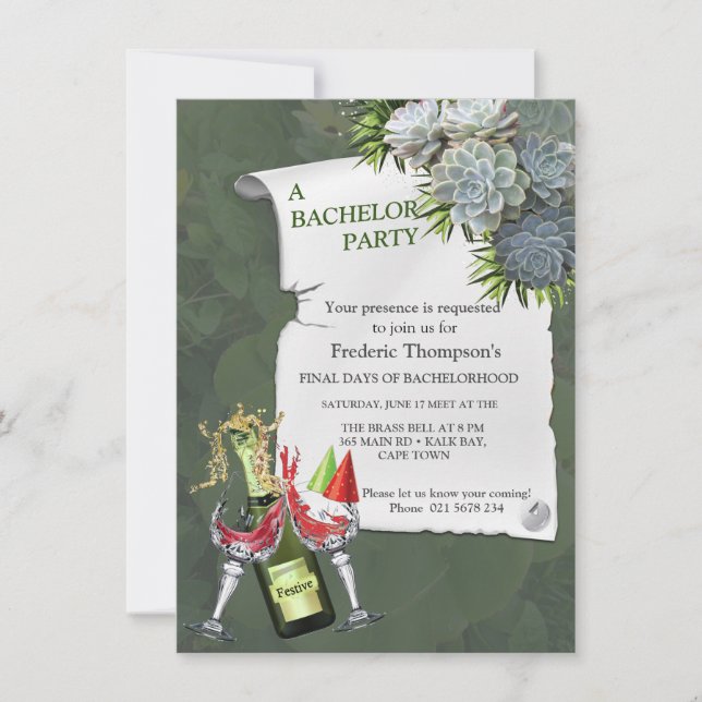 Sukkulente Hues der blassen Blues Bachelor Party (Vorderseite)