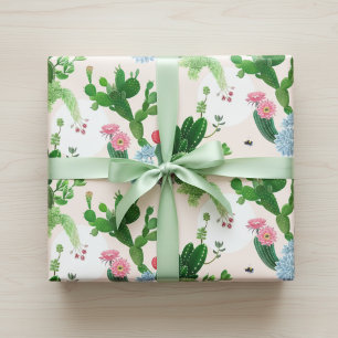 Sukkulente Oasis Wrapping Paper Sheets Geschenkpapier Set