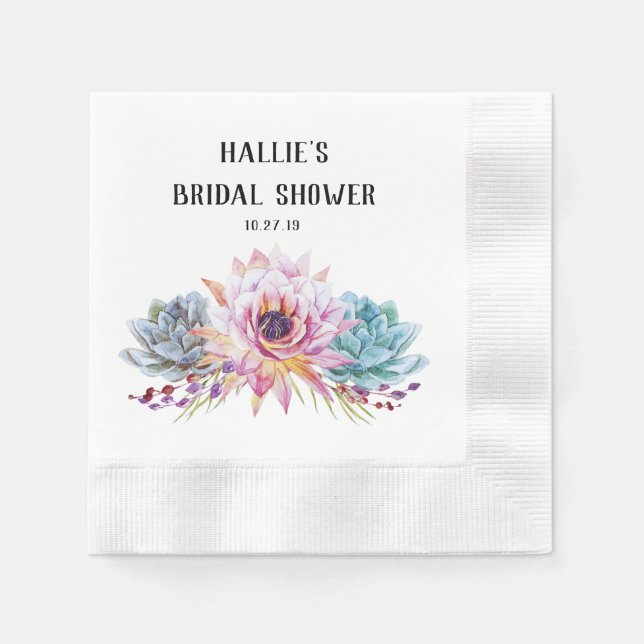 Sukkulente Personalisierte Napkins Serviette (Vorderseite)