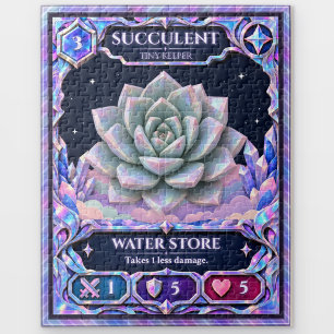 Sukkulente Pflanze, Regenbogenfolien-Kunst Puzzle