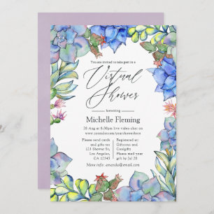 Sukkulente Pflanze Virtual Dusche Einladung