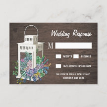 Sukkulente Rustikale Holzlattern Hochzeitskarten