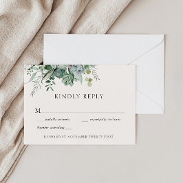 Sukkulente und Eukalyptus Wedding Greenerity Respo Einladung