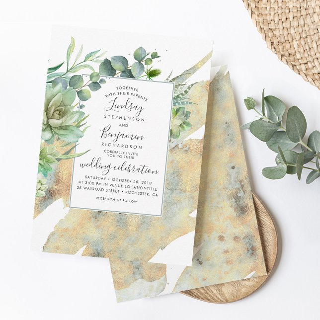 Sukkulente und Goldmedaille Einladung (Von Creator hochgeladen)