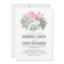 Sukkulente und rosa Blume Elegante Einfache Hochze