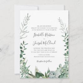 Sukkulente Vegetation | Foto Monogram Wedding Einladung
