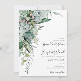 Sukkulente Vegetation | Lässige Hochzeit von Foto Einladung