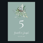 Sukkulente Vegetation | Sage Green Tischnummer<br><div class="desc">Diese üppige Vegetation | Salbei grüne Tischnummer ist perfekt für Ihre boho Salbei tropischen Blütenhochzeit. Das Design besticht durch moderne Aquarellbilder, darunter hellgrüne Eukalyptus, zarter Farn und klassische Sukkulentypen, die dem Design ein schlichtes, elegantes und geheimes Gartengefühl verleihen, das sich perfekt für jede Frühjahr-, Herbst- oder Winterhochzeit eignet! Bitte kontaktieren...</div>