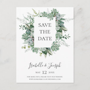 Sukkulente Vegetation   Save the Date Postkarte