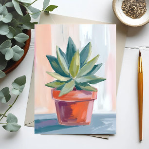 Sukkulente Wasserpflanze Botanische Farbe Postkarte