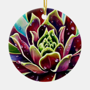 Sukkulente Weihnachtsfeier Keramik Circle Ornament